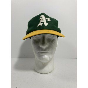 VTG 80s Oakland A’s Baseball MLB Snapback Trucker Hat Size M/L UII Cap EUC